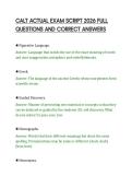 CALT ACTUAL EXAM SCRIPT 2026 FULL&NewLine;QUESTIONS AND CORRECT ANSWERS