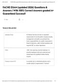 FACHE EXAM &lpar;updated 2026&rpar; Questions & Answers &vert; With 100&percnt; Correct Answers graded A&plus; Guaranteed Success&excl;&excl;&NewLine;&NewLine;