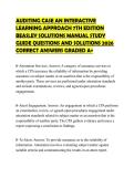 AUDITING CASE AN INTERACTIVE&NewLine;LEARNING APPROACH 7TH EDITION&NewLine;BEASLEY SOLUTIONS MANUAL STUDY&NewLine;GUIDE QUESTIONS AND SOLUTIONS 2026&NewLine;CORRECT ANSWERS GRADED A&plus;