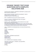 ORANGE THEORY TEST EXAM QUESTIONS WITH COMPLETE SOLUTIONS 2026&NewLine;&NewLine;