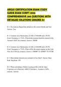 ARGUS CERTIFICATION EXAM STUDY&NewLine;GUIDE ACTUAL EXAM PAPER 2026 200&NewLine;QUESTIONS WITH 100&percnt; CORRECT&NewLine;ANSWERS GRADED A&plus;