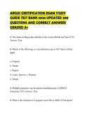 ARGUS CERTIFICATION EXAM STUDY&NewLine;GUIDE TEST BANK 2026 UPDATED 200&NewLine;QUESTIONS AND CORRECT ANSWERS&NewLine;GRADED A&plus;&NewLine;
