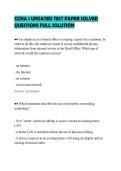 CCNA 1 UPDATED TEST PAPER SOLVED&NewLine;QUESTIONS FULL SOLUTION&NewLine;