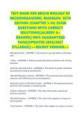 TEST BANK FOR BROCK BIOLOGY OF &NewLine;MICROORGANISMS&comma; MADIGAN&comma; 16TH &NewLine;EDITION &lpar;CHAPTER 1-34&rpar; EXAM &NewLine;QUESTIONS WITH CORRECT &NewLine;SOLUTIONS&vert;&vert;ALREDY A&plus; &NewLine;GRADED&vert;&vert;100&percnt; GUARANTEED &NewLine;PASS&vert;&vert;UPDATED 2026&sol;2027 &NewLine;SYLLABUS&vert;&vert;<<RECENT VERSION>> 