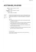 ACCT 526 Final Exam &vert; Questions and Verified Solutions &vert; Latest Update &vert; University Of Louisiana At Lafayette
