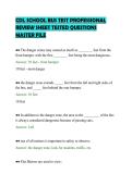 CDL SCHOOL BUS TEST PROFESSIONAL&NewLine;REVIEW SHEET TESTED QUESTIONS&NewLine;MASTER FILE