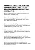 CEHRS CERTIFICATION PRACTICE&NewLine;TEST EXAM 2026 FINAL PAPER&NewLine;PRACTICE QUESTIONS ANSWERS&NewLine;ACCURATE A&plus;&NewLine;