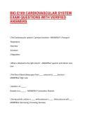 BIO E109 CARDIOVASCULAR SYSTEM EXAM QUESTIONS WITH VERIFIED ANSWERS