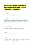 GED SOCIAL STUDIES 2026 UPDATED&NewLine;QUESTIONS AND ANSWERS VERIFIED&NewLine;STUDY GUIDE GRADED A&plus;