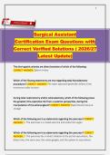 Surgical Assistant Certification Exam Prep&colon; 2026&sol;2027 Comprehensive Verified Solutions