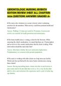 GERONTOLOGIC NURSING SEVENTH&NewLine;EDITION REVIEW SHEET ALL CHAPTERS&NewLine;2026 QUESTIONS ANSWERS GRADED A&plus;