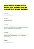 GERONTOLOGIC NURSING SEVENTH&NewLine;EDITION STUDY GUIDE ALL CHAPTERS&NewLine;2026 QUESTIONS ANSWERS GRADED A&plus;