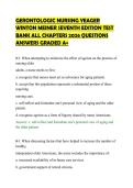 GERONTOLOGIC NURSING YEAGER&NewLine;WINTON MEINER SEVENTH EDITION TEST&NewLine;BANK ALL CHAPTERS 2026 QUESTIONS&NewLine;ANSWERS GRADED A&plus;