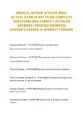 MEDICAL REVIEW OFFICER &lpar;MRO&rpar; ACTUAL EXAM STUDY GUIDE COMPLETE QUESTIONS AND CORRECT DETAILED ANSWERS &lpar;VERIFIED ANSWERS&rpar; &vert;ALREADY GRADED A&plus;&vert;&vert;NEWEST VERSION&NewLine;&NewLine;