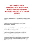 UCI E109 MIDTERM II &lpar;CARDIOVASCULAR&comma; RESPIRATION&comma; VENTILATION&comma; EXERCISE&rpar; EXAM QUESTIONS COMPLETE WITH VERIFIED ANSWERS