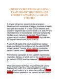 AMERICAN RED CROSS ACLS FINAL&NewLine;EXAM 2026-2027 QUESTIONS AND&NewLine;CORRECT ANSWERS &vert; A&plus; GRADE&NewLine;VERIFIED&NewLine;