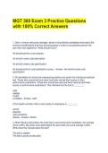 MGT 300 Exam 3 Practice Questions with 100&percnt; Correct Answers