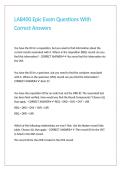 LAB400 Epic Exam Questions With Correct Answers