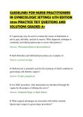 GUIDELINES FOR NURSE PRACTITIONERS&NewLine;IN GYNECOLOGIC SETTINGS 12TH EDITION&NewLine;2026 STUDY GUIDE QUESTIONS AND&NewLine;ANSWERS GRADED A&plus;