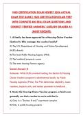HUD CERTIFICATION EXAM &lpar;2026&rpar; &ndash; LATEST ACTUAL TEST BANK WITH 200&plus; Q&AS & DETAILED RATIONALES