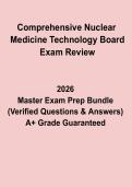 Comprehensive Nuclear Medicine Technology Board Exam Review 2026 &vert; Complete NMTCB Study Guide&comma; Questions & Answers