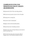CHAMBERLAIN NR 222 FINAL EXAM&NewLine;PREPARATION PACK 2026 KEY CONCEPTS&NewLine;AND REVISION NOTES&NewLine;