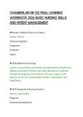 CHAMBERLAIN NR 222 FINAL LEARNING&NewLine;WORKBOOK 2026 BASIC NURSING SKILLS&NewLine;AND PATIENT MANAGEMENT&NewLine;