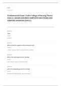 NUR 211 fundamentals nursing EXAM A&plus; GRADE ASSURED COMPLETE SOLUTIONS AND VERIFIED ANSWERS