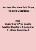 Nuclear Medicine Exit Exam Practice Questions 2026 &vert; NMTCB Final Exam Prep&comma; Answers & Study Guide