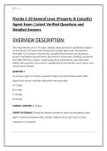 Florida 2-20 General Lines &lpar;Property & Casualty&rpar; &NewLine;Agent Exam &vert; Latest Verified Questions and &NewLine;Detailed Answers