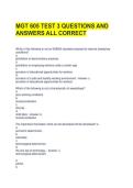 MGT 605 TEST 3 QUESTIONS AND ANSWERS ALL CORRECT 