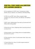 CHW FULL STUDY GUIDE 2026 QUESTIONS&NewLine;WITH ANSWERS GRADED A&plus;