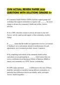 CHW ACTUAL REVIEW PAPER 2026&NewLine;QUESTIONS WITH SOLUTIONS GRADED A&plus;
