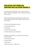CHW ACTUAL TEST PAPER 2026&NewLine;QUESTIONS WITH SOLUTIONS GRADED A&plus;