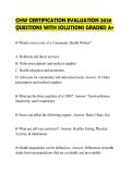 CHW CERTIFICATION EVALUATION 2026&NewLine;QUESTIONS WITH SOLUTIONS GRADED A&plus;