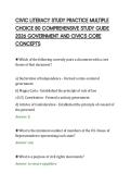 CIVIC LITERACY STUDY PRACTICE MULTIPLE&NewLine;CHOICE 80 COMPREHENSIVE STUDY GUIDE&NewLine;2026 GOVERNMENT AND CIVICS CORE&NewLine;CONCEPTS&NewLine;