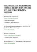 CIVIC LITERACY STUDY PRACTICE MULTIPLE&NewLine;CHOICE 80 CONCEPT REVIEW GUIDE 2026&NewLine;LAW DEMOCRACY AND POLITICAL&NewLine;PROCESSES