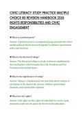 CIVIC LITERACY STUDY PRACTICE MULTIPLE&NewLine;CHOICE 80 REVISION HANDBOOK 2026&NewLine;RIGHTS RESPONSIBILITIES AND CIVIC&NewLine;ENGAGEMENT