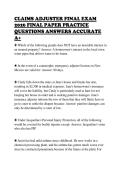 CLAIMS ADJUSTER FINAL EXAM&NewLine;2026 FINAL PAPER PRACTICE&NewLine;QUESTIONS ANSWERS ACCURATE&NewLine;A&plus;