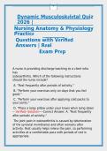 Dynamic Musculoskeletal Quiz 2026 Nursing Anatomy and Physiology Practice Questions with Verified Answers Real Exam Prep&NewLine;
