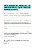 CMAA PRACTICE TEST NHA ACTUAL TEST&NewLine;QUESTIONS AND SOLUTIONS GRADED A&plus;&NewLine;PREMIUM RESOURCE&NewLine;