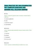 CMAA PRACTICE TEST NHA EXAMINATION&NewLine;TEST COMPLETE QUESTIONS AND&NewLine;ANSWERS FULL SOLUTION VERIFIED