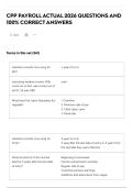 CPP PAYROLL ACTUAL 2026 QUESTIONS AND 100&percnt; CORRECT ANSWERS