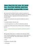CMAA PRACTICE TEST NHA TEST BANK&NewLine;FULL SOLUTION VERIFIED QUESTIONS&NewLine;AND ANSWERS GUARANTEED TO PASS