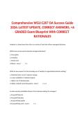 Comprehensive WGU C207 OA Success Guide 2026 Latest Update with Exam Blueprint Correct Answers and Detailed Rationales&NewLine;