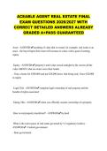 ACEABLE AGENT REAL ESTATE FINAL EXAM QUESTIONS 2026&sol;2027 WITH CORRECT DETAILED ANSWERS ALREADY GRADED A&plus;PASS GUARANTEED