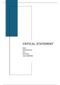 Critical Statement &vert; Moreel-ethisch dilemma &vert; Verpleegkunde &vert; HAN &vert; 2025&sol;26 I Cijfer 8&comma;3&excl;