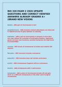 BIO 320 EXAM 2 2026 UPDATE QUESTIONS AND CORRECT VERIFIED ANSWERS ALREADY GRADED A&plus; &lpar;BRAND NEW VISION&rpar;