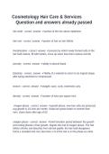 Cosmetology Hair Care and Services Exam Questions and Answers