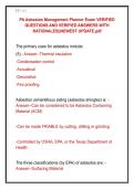 PA Asbestos Management Planner Exam VERIFIED &NewLine;QUESTIONS AND VERIFIED ANSWERS WITH &NewLine;RATIONALES&vert;&vert;NEWEST UPDATE&period;pdf 